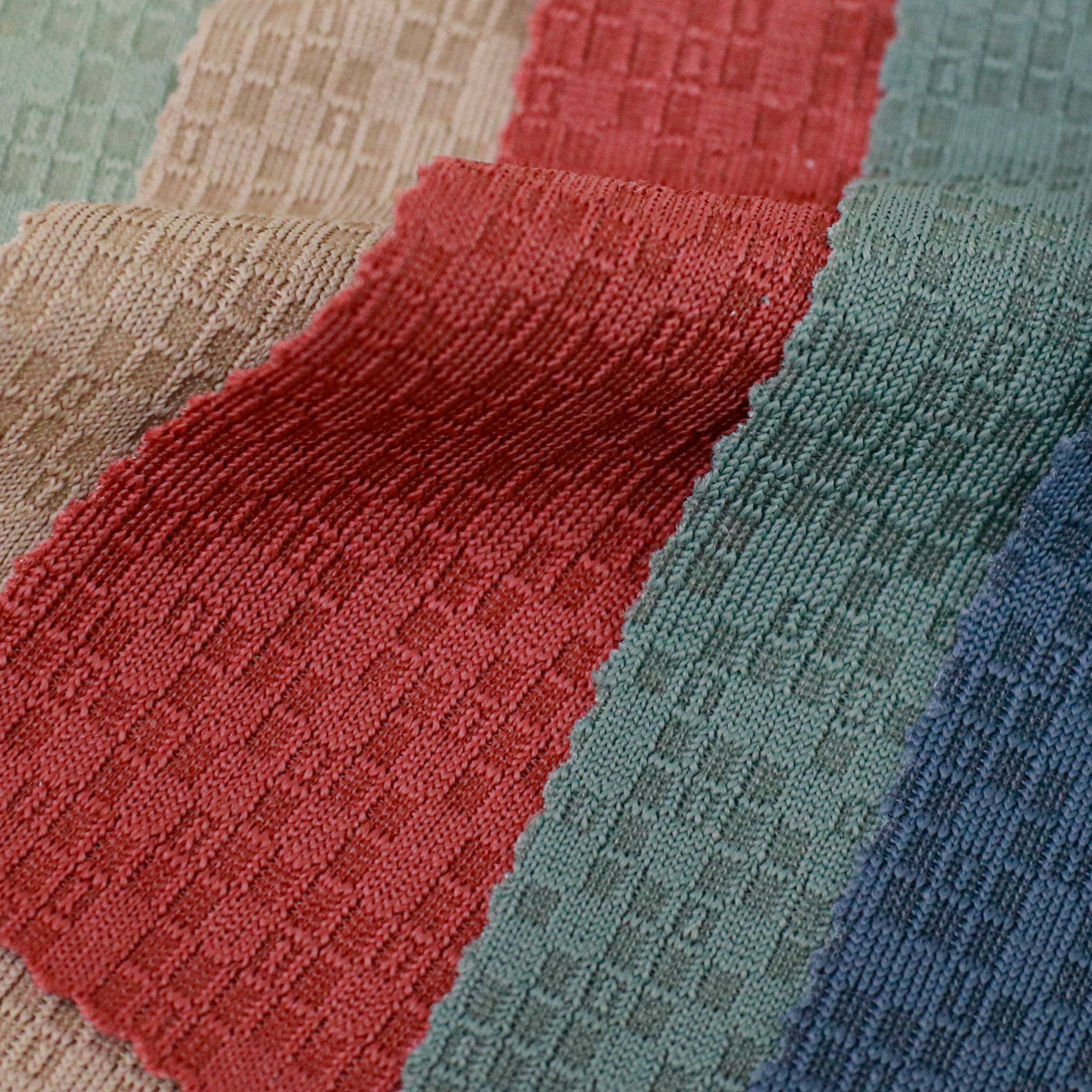 Bề mặt mẫu vải thun thể thao thời trang dệt Jacquard