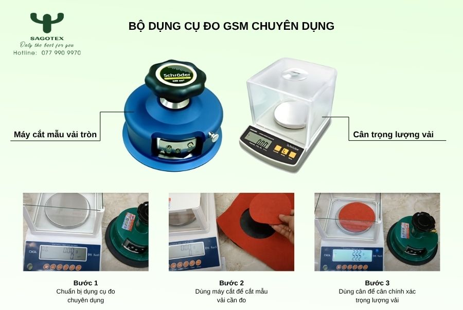 Dụng cụ đo định lượng vải gsm chuyên dụng